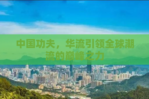中国功夫，华流引领全球潮流的巅峰之力